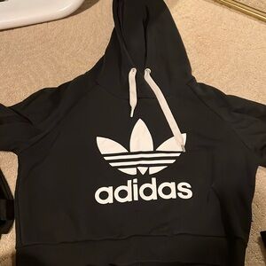 Adidas cropped black sweatshirt